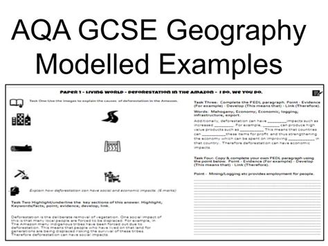 Further essay resources such as essay frameworks and introduction and lead sentence frameworks can be found in the teacher assessment maps for the different sections of the course. . Geography paper 3 ib